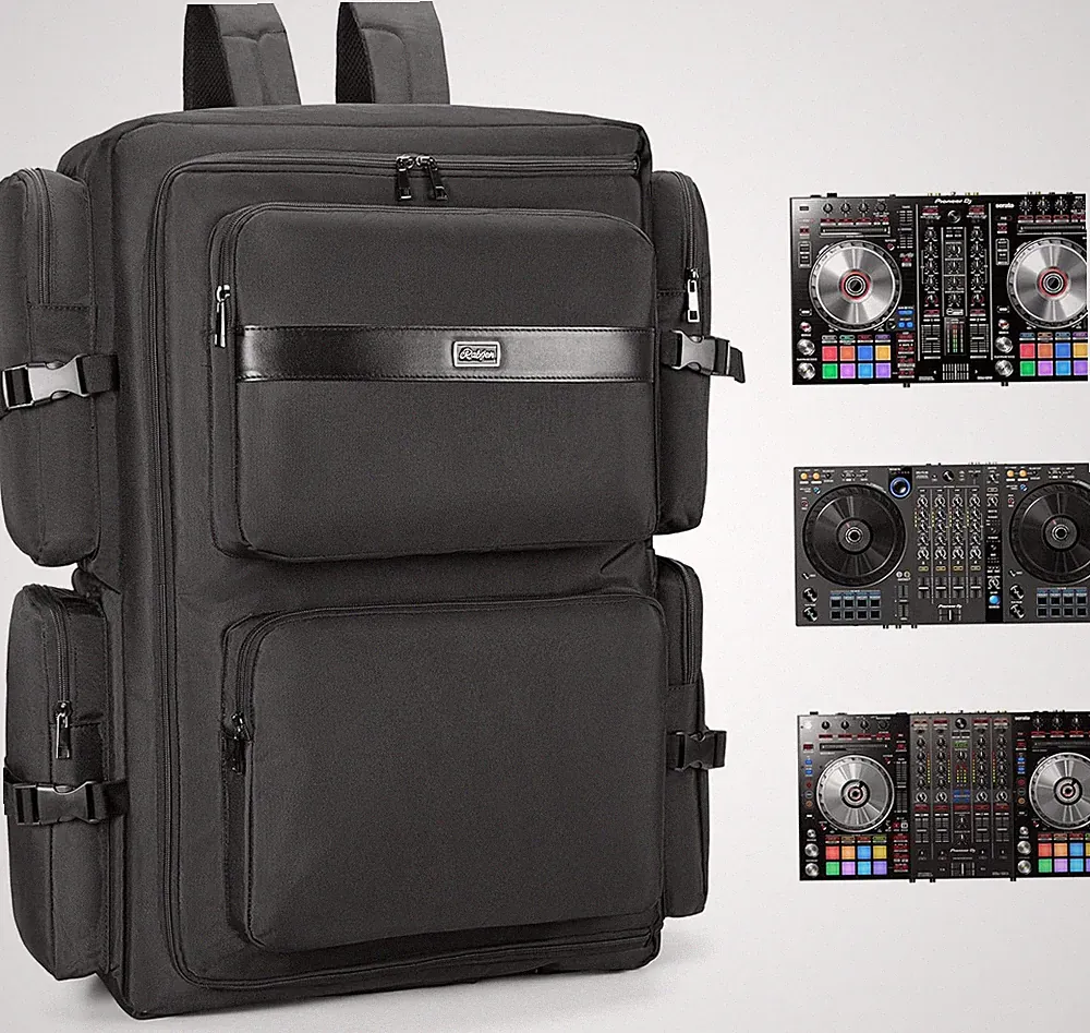 DJ Backpack for Club Gigs, DJ Mixer Case Compatible with Pioneer DDJ-SR2, Pionee