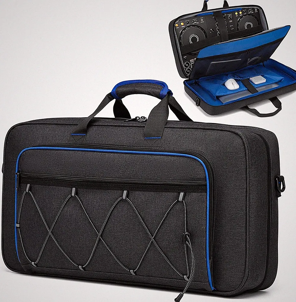 DJ Bag for DDJ-FLX4/DDJ 400/DDJ REV1, Padded DJ Controller Crossbody Bag with 4