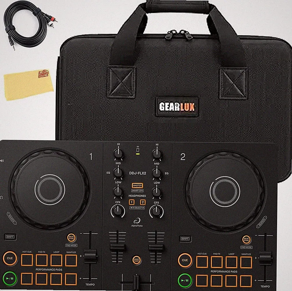 DJ Controller AlphaTheta DDJ-FLX2 Compact 2 Channel Bluetooth USB Mac Windows