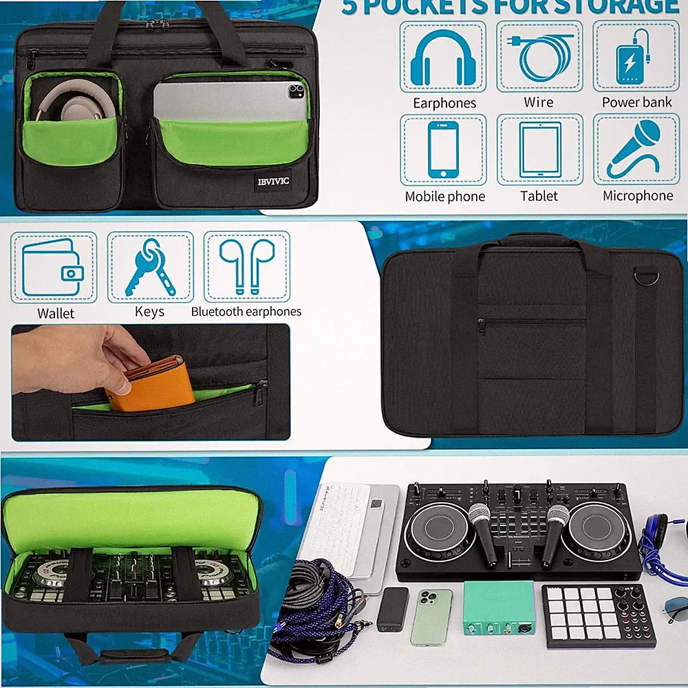 DJ Controller Case Bag, Fits for DDJ-REV1/DDJ Sr/Sr2/Denon Mc4000/Numark Mixt...