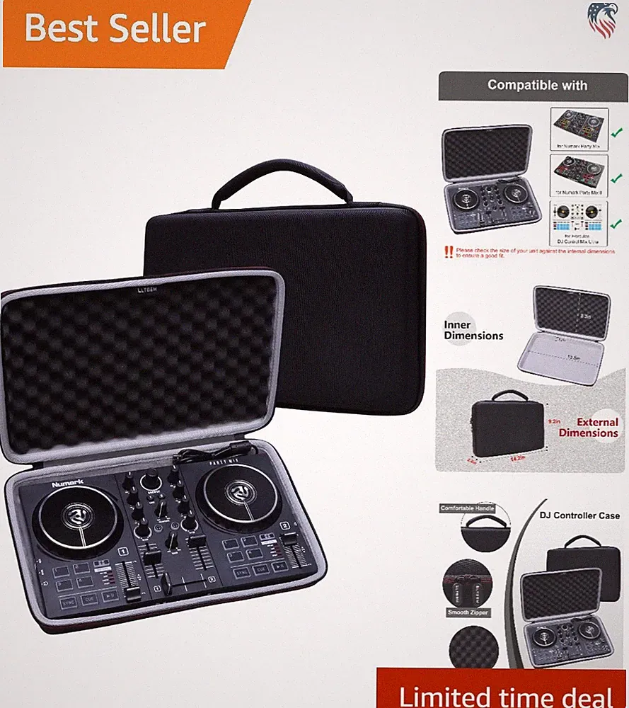 DJ Controller Case Compatible with Numark Party Mix II Hercules DJControl Ult...