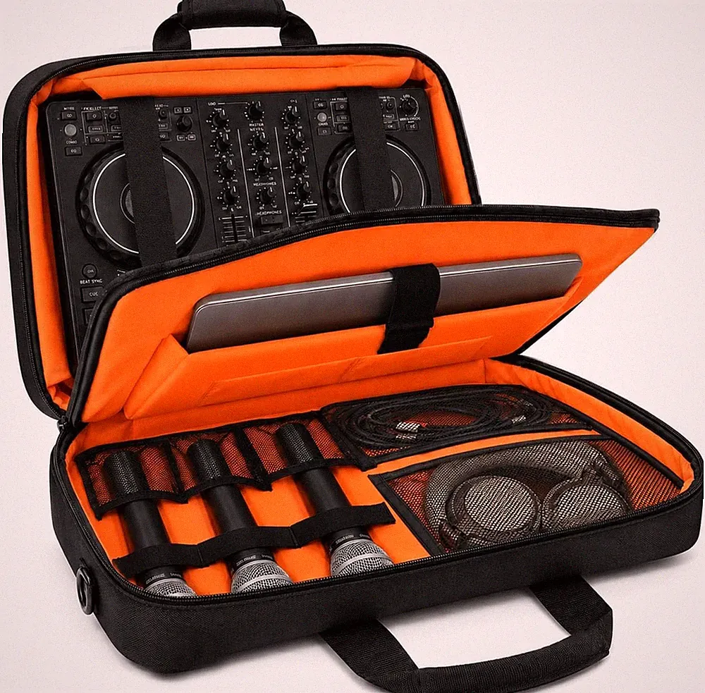 DJ Controller Case for DDJ-FLX4/REV1/400 with Laptop Compartment Padded DJ Carry