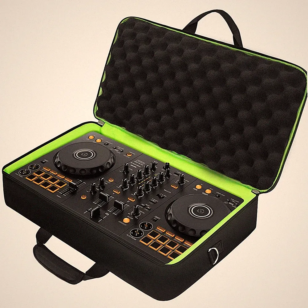 DJ Controller Case for DDJ Medium, For FLX4/REV1/400, Green Trim
