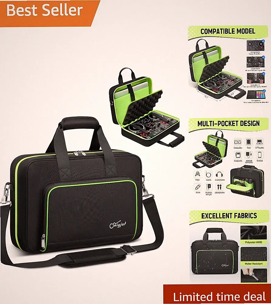DJ Controller Case for Hercules Inpulse 200 & Numark Party Mix II - Stylish &...