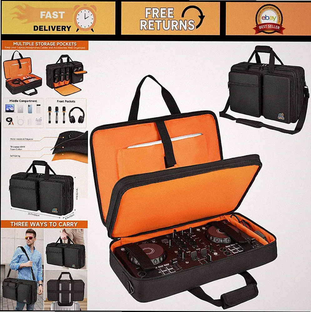 DJ Controller Case for Pioneer DDJ SR/SR2/RR, Denon MC4000, Numark NV II & More