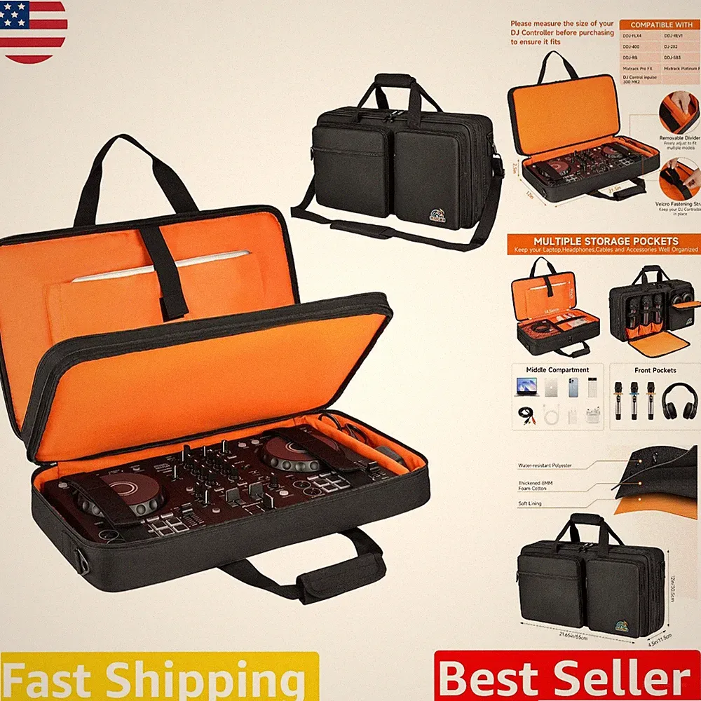 DJ Controller Case Pioneer DDJ 400 SB3 RB Numark Mixtrack Pro FX Roland DJ-20...
