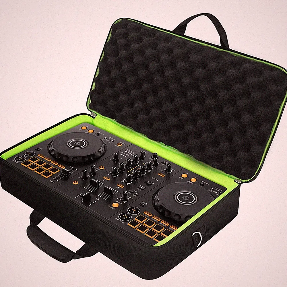 DJ Controller Case with Padded Interior, Adjustable Strap & Dual Accessory
