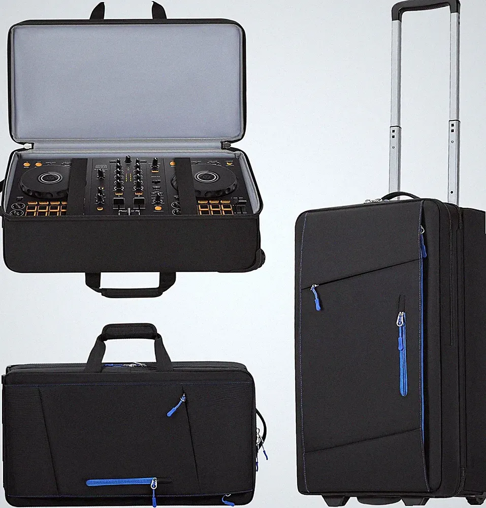 DJ Controller Case with Wheels, Rolling DJ Gig Bag for DJ, Music Producers