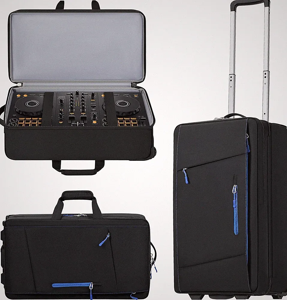 DJ Controller Case with Wheels, Rolling DJ Gig Bag for DJ, Music Producers | Com