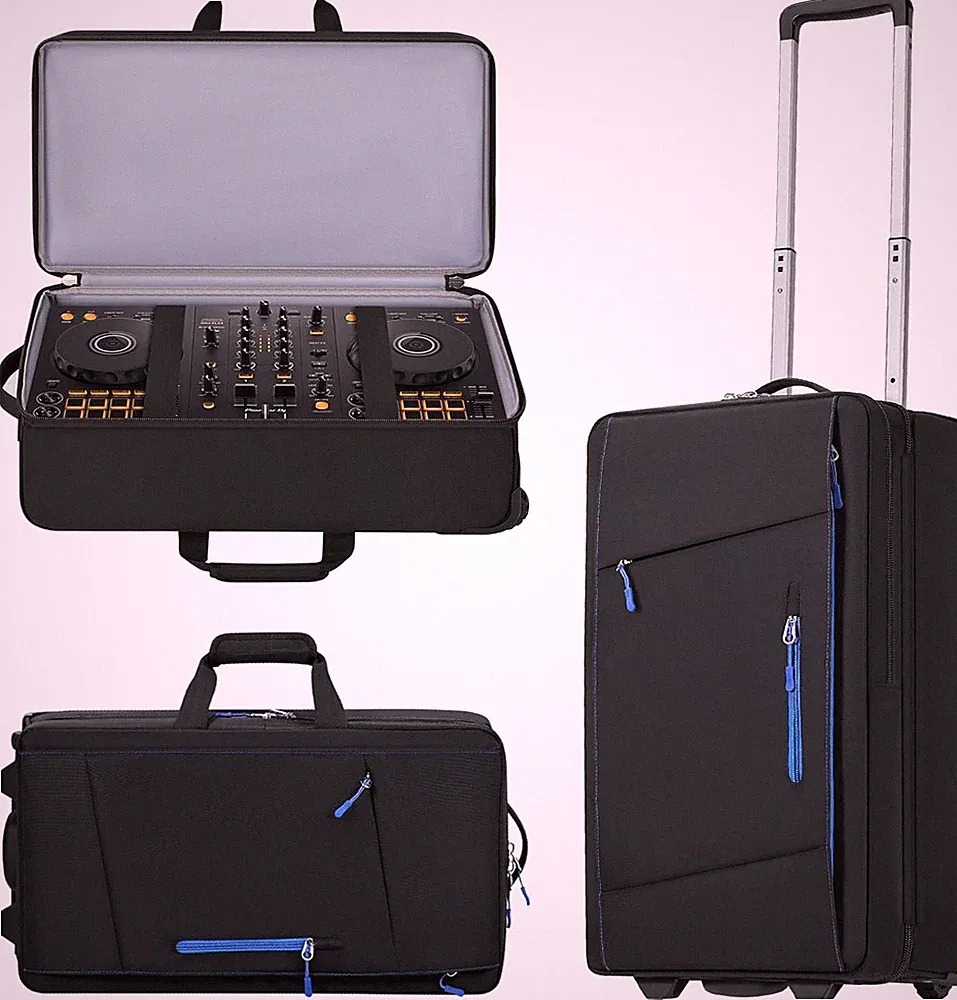 DJ Controller Case with Wheels, Rolling DJ Gig Bag for DJ, Music Producers | Com