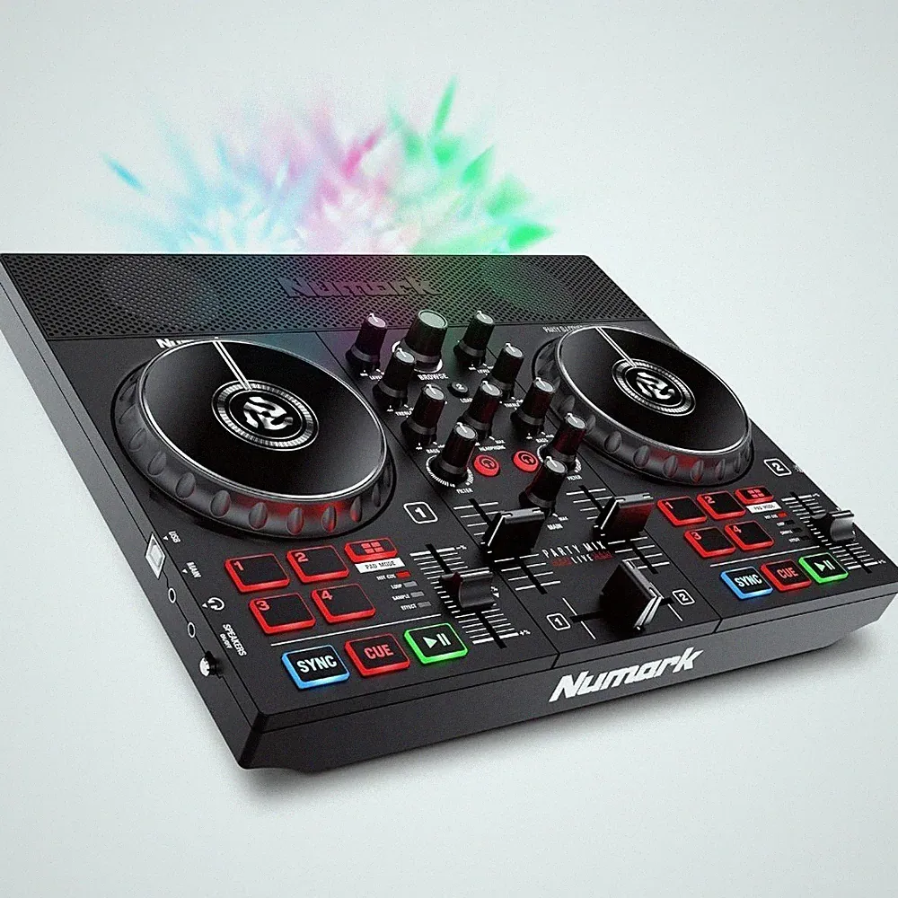 DJ Controller with Built-in Speakers, Party Lights, and DJ Mixer, Complete DJ
