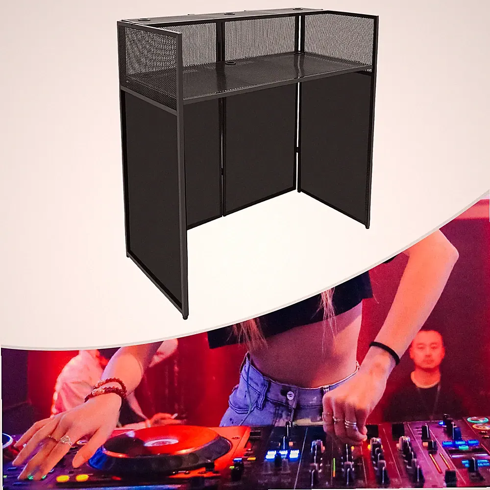DJ Display Stand DJ Event Booth Facade Portable DJ Mixer Table with 50*9.5in Top