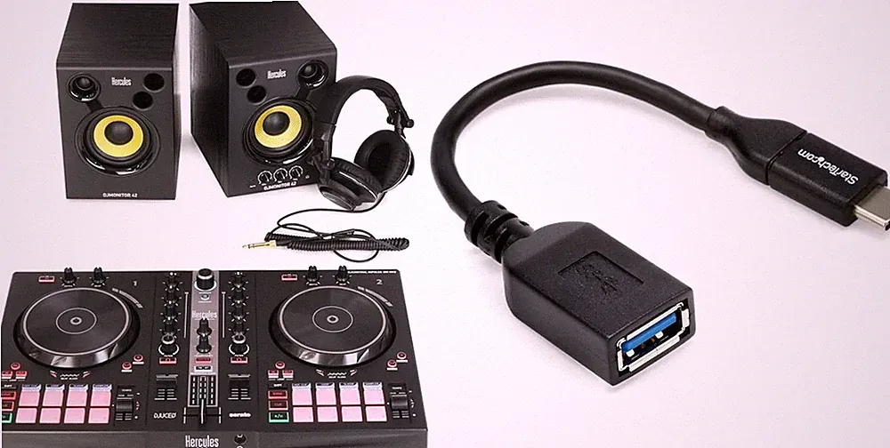 DJ Essentials Kit with USB-C to USB-A Adapter – Beginner DJ Equipment Bundle for