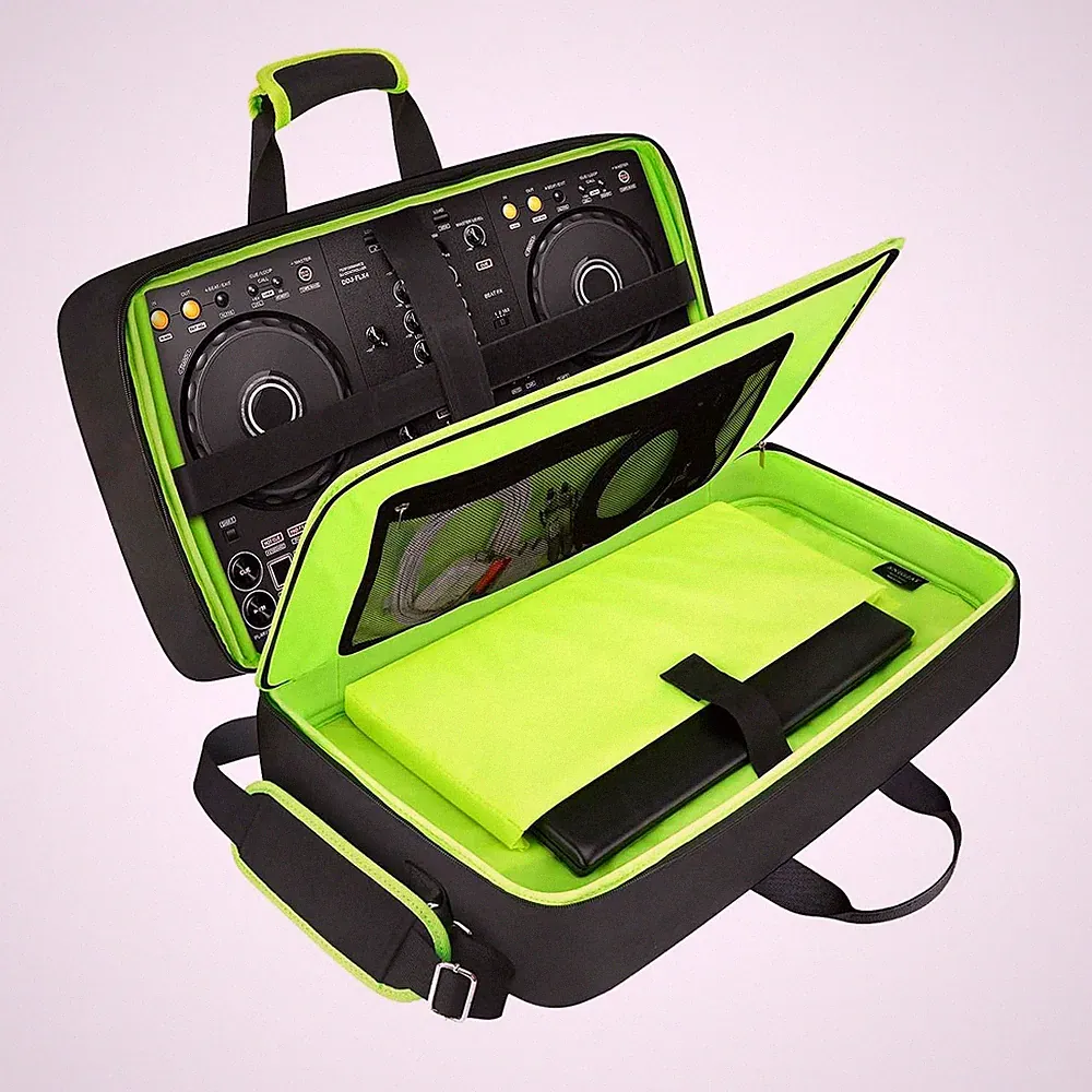 DJ FLX4 REV1 400 Medium Controller Case Green 2 Compartment Laptop Bag