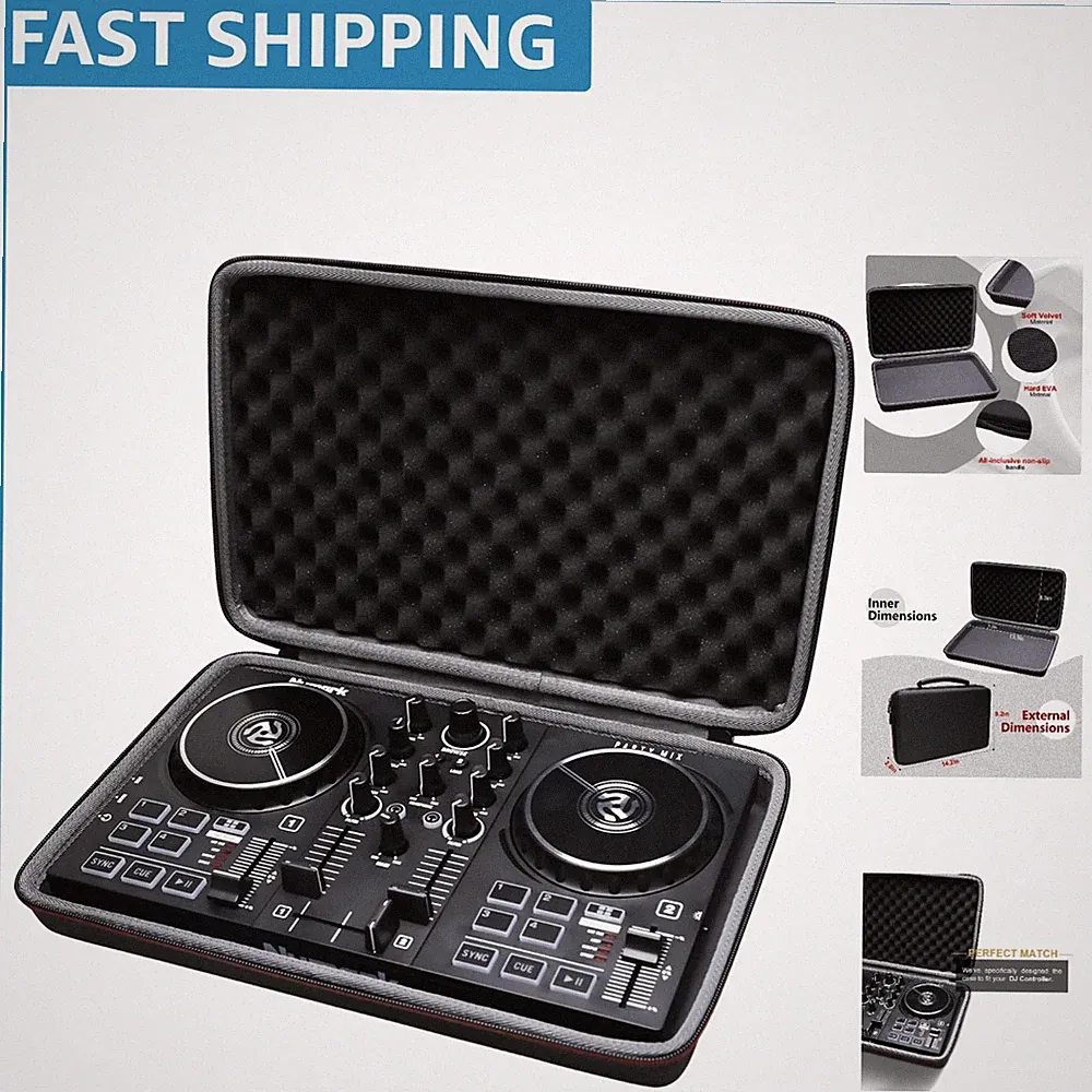 DJ Mixer Case for Numark Party Mix II & Hercules Controller - Black