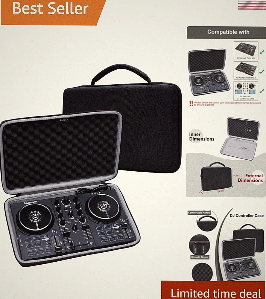 DJ Mixer Case for Numark Party Mix II & Hercules DJControl - Ultimate Protection