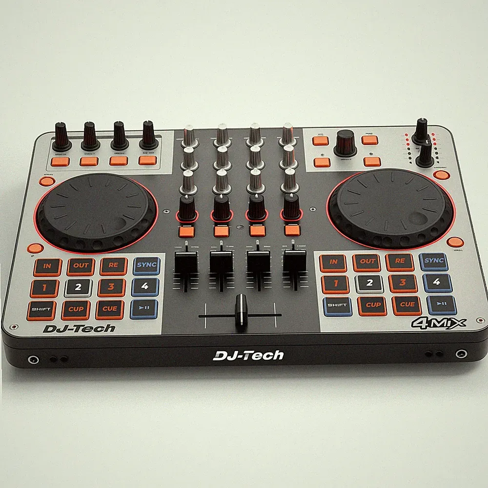 DJ Tech DJ Controller, USB MIDI 4-Deck Control with Integrated Soundcard, 4-C...