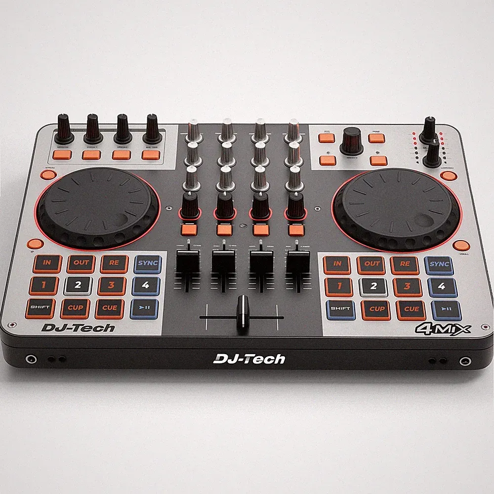 DJ Tech DJ Controller, USB MIDI 4-Deck Control with Integrated Soundcard,...