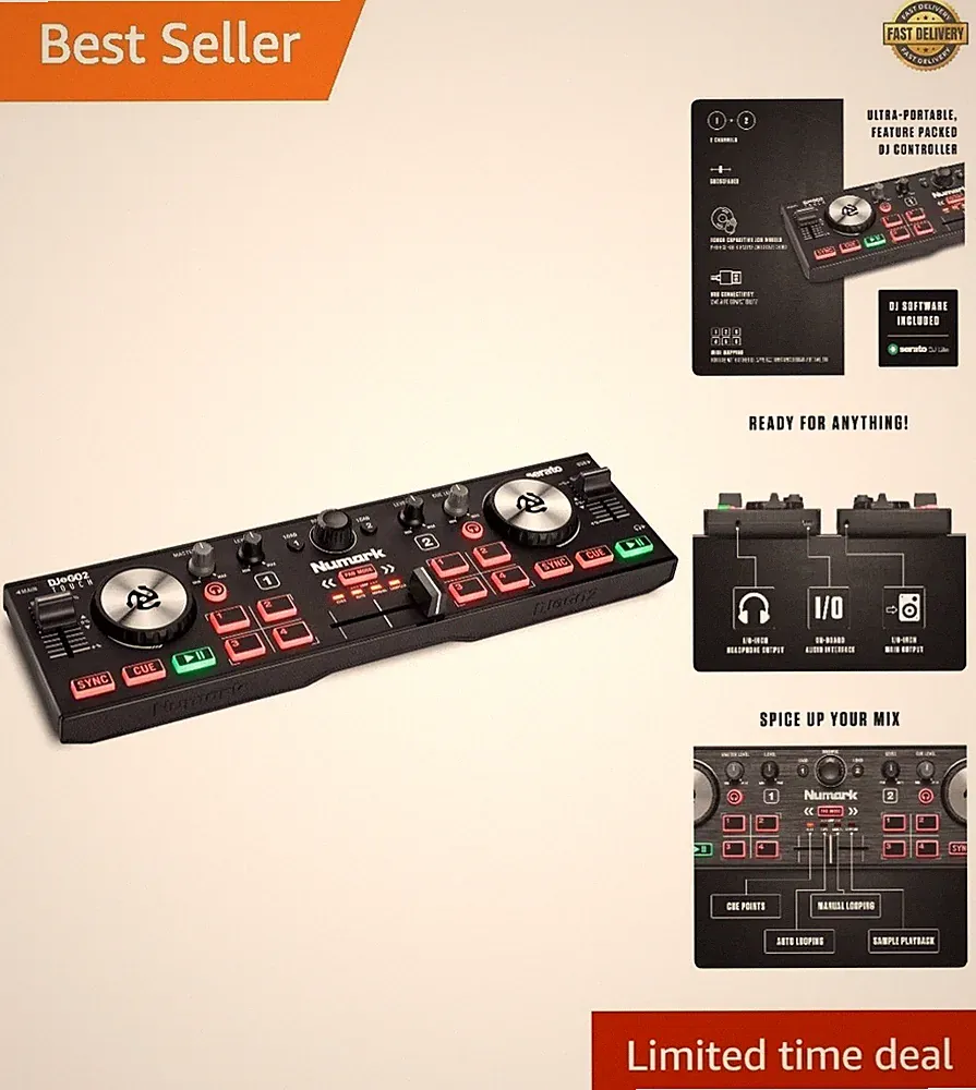 DJ2GO2 Touch - Portable DJ Controller with Access to Major Streaming Services