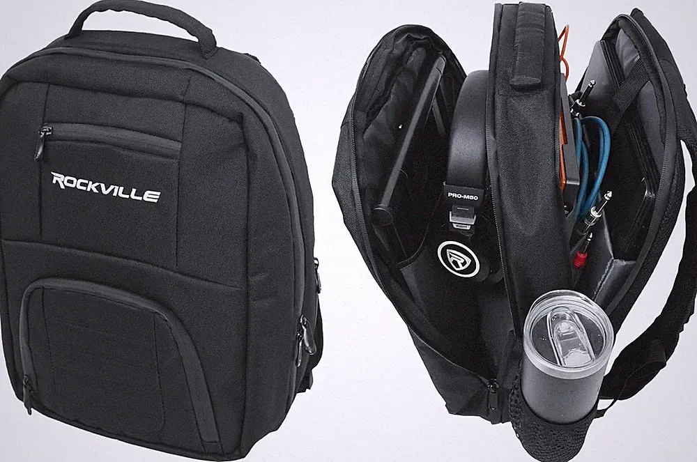 DJBP24 Rugged DJ Backpack, 11 Compartments, Fits 17" Laptop, Padded Protection