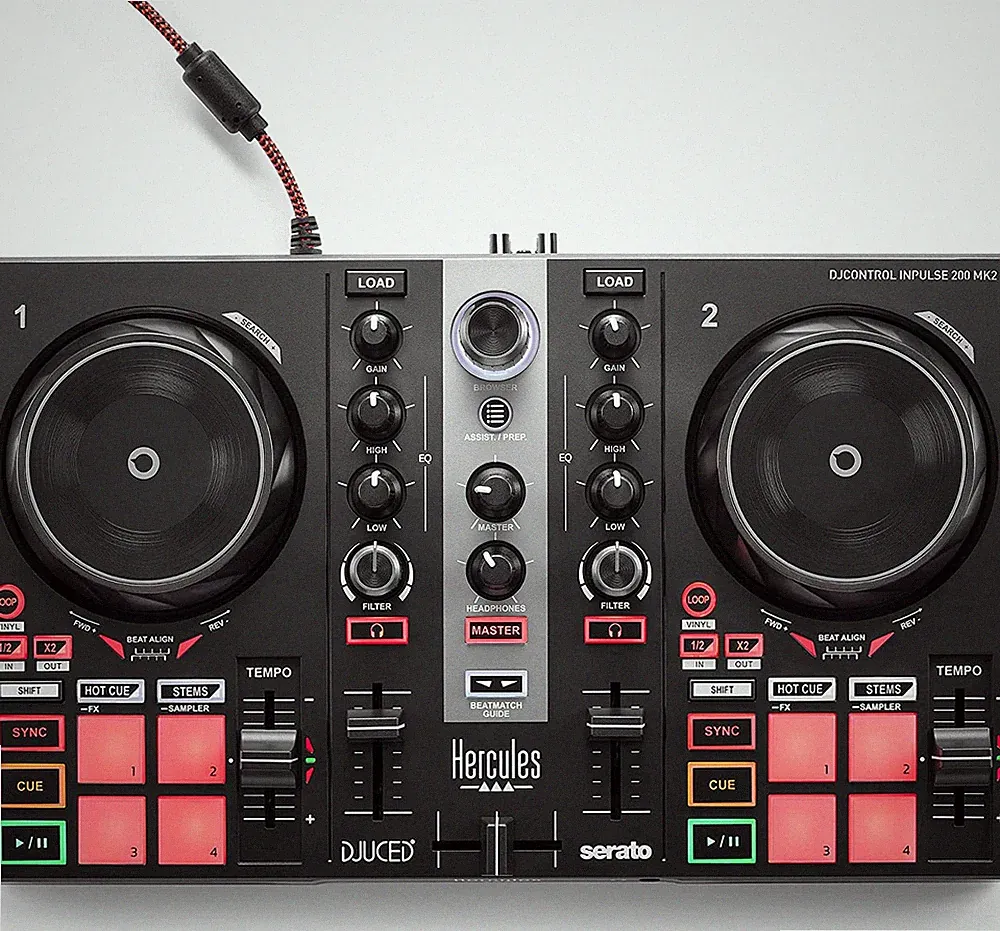 Djcontrol Inpulse 200 MK2 – Compact DJ Controller with LED Light Guides, Enhance
