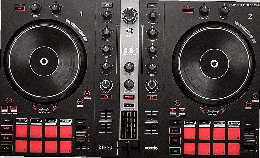 Djcontrol Inpulse 300 MK2 USB DJ Controller – Beginner DJ Set, 2-Deck Mixer with
