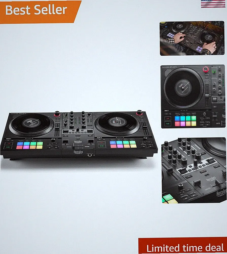 DJControl Inpulse T7: Lightweight Motorized DJ Controller with RGB Pads & STEMS