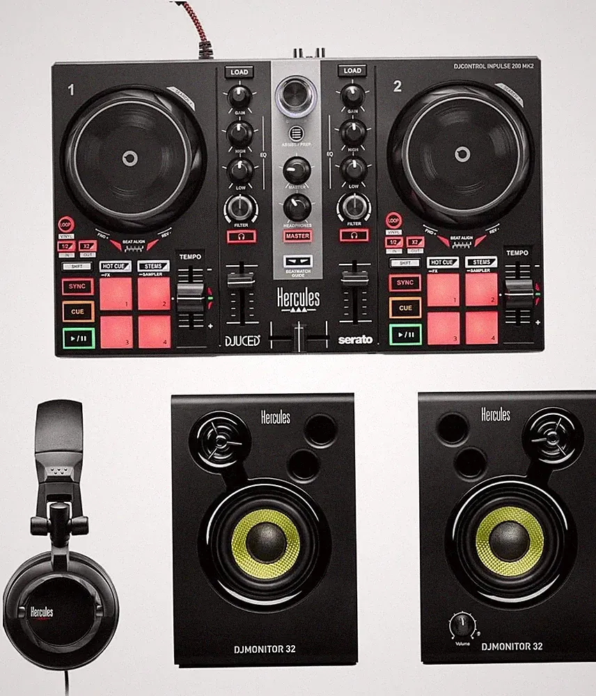 Djlearning Kit MK II, DJ Controller with Speakers and Headphones, Beginner DJ Se