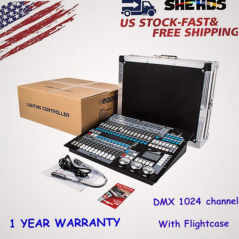 DMX 1024 Channels Console Controller For Stage Lighting DJ Party with Flightcase