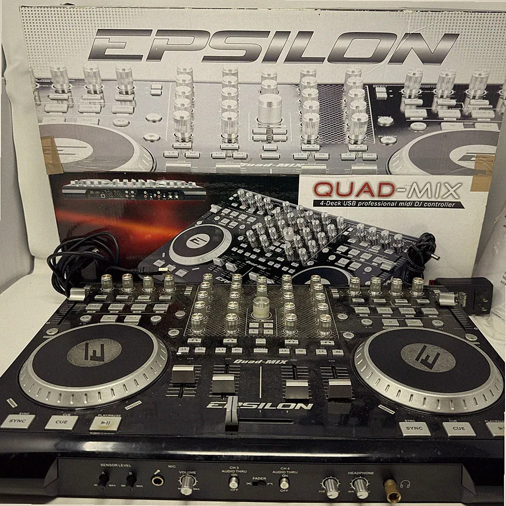 Epsilon Quad-Mix 4-Deck USB MIDI DJ Controller w/ Original Box & Power Supply
