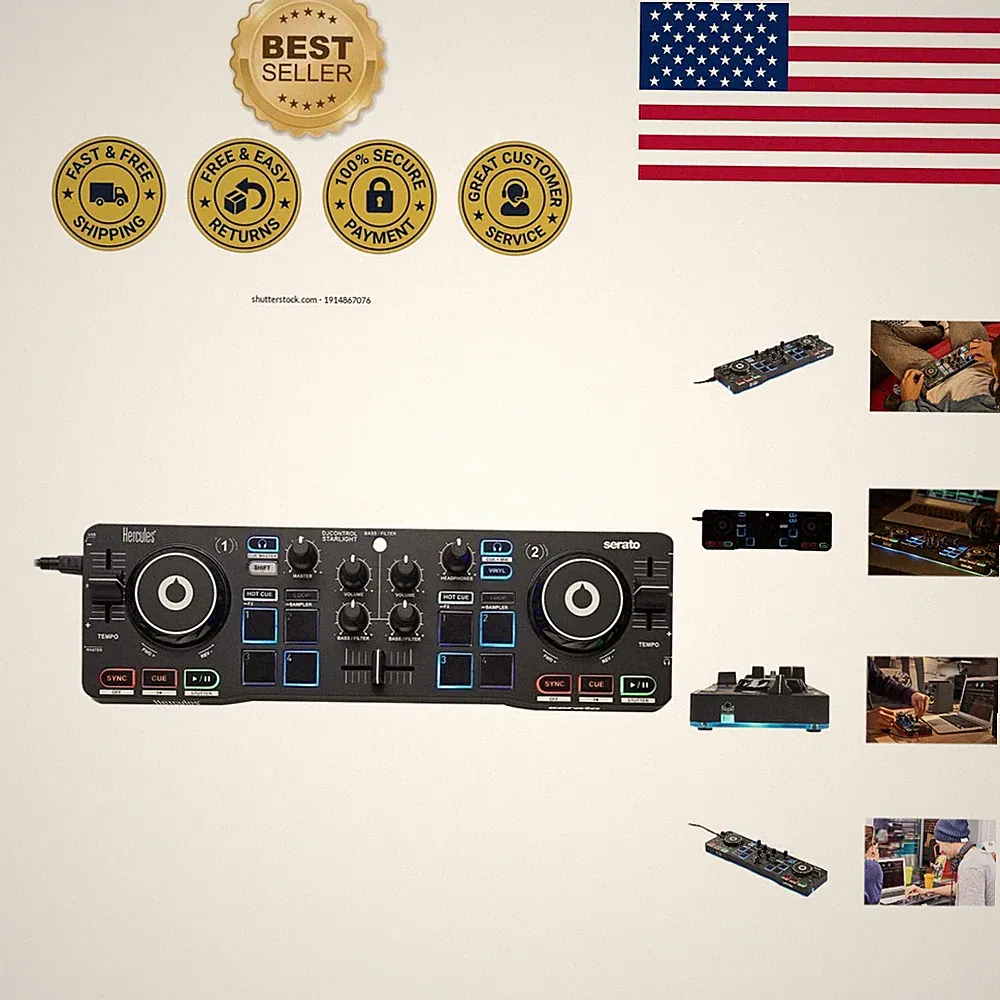 Ergonomic Starlight DJ Controller for Seamless Mixing - Compatible with Serato