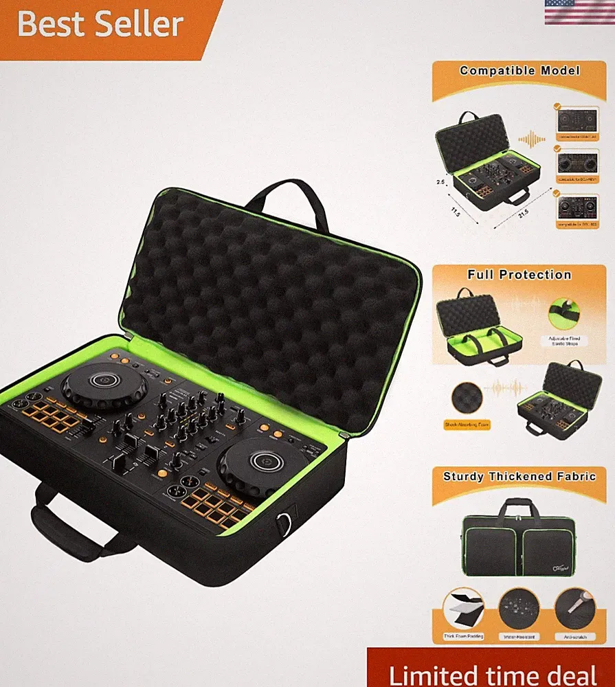 Fashionable Padded DJ Controller Case with Lockable Zippers - Medium Size