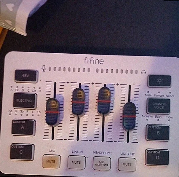 FIFINE Compact Desktop Audio Mixer Console w/ Phantom Power, Faders