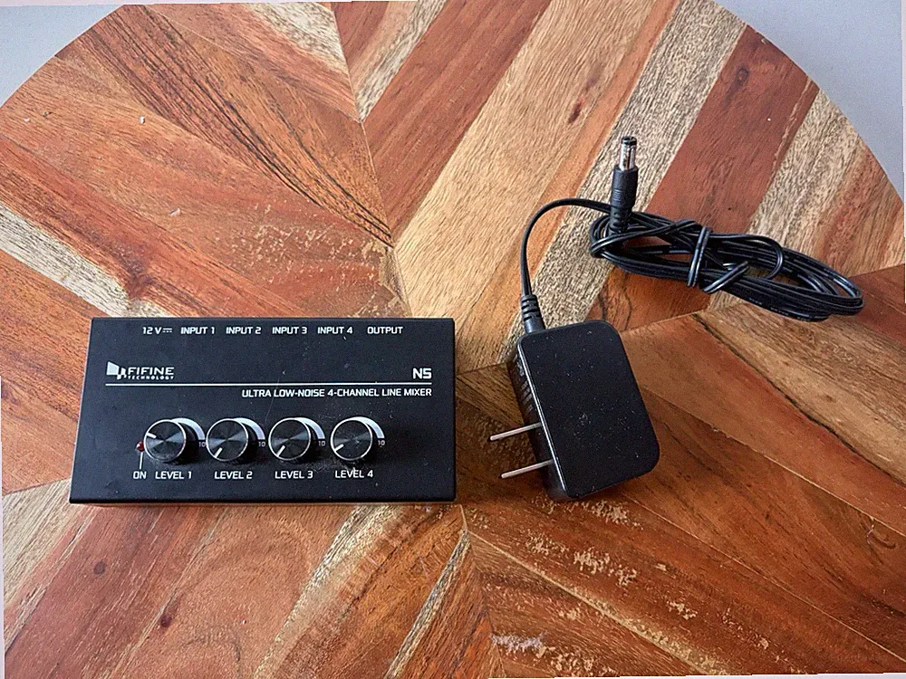 FIFINE N5 Ultra Low-Noise 4-Channel Line Mixer for Sub-Mixing