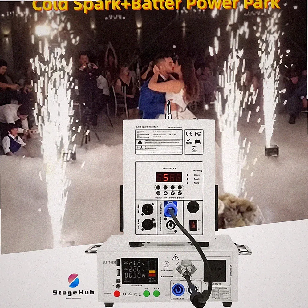 Fireworks Portable Battery Power Pack+750W Cold Spark Machine for DJ Party Show