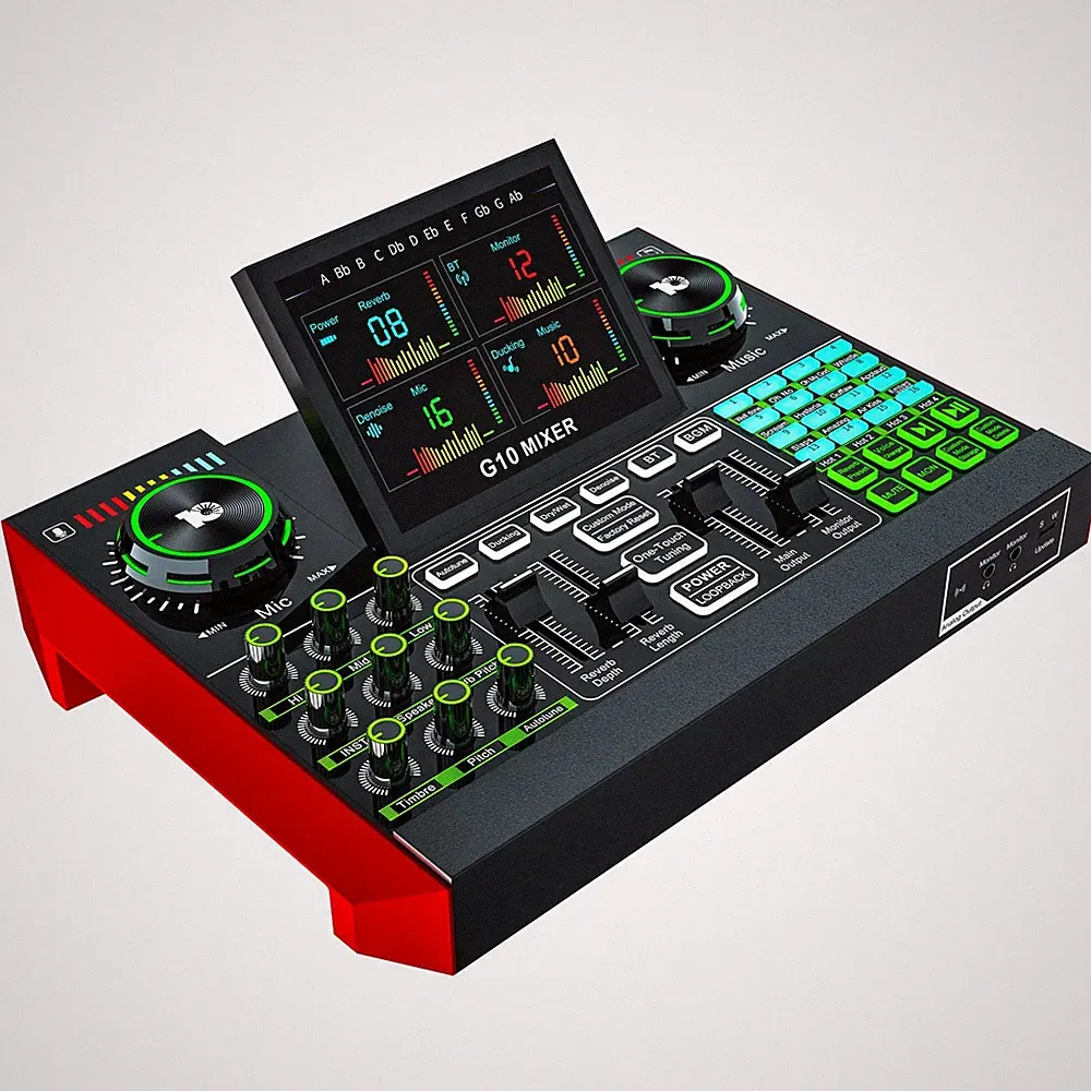 G10 DJ Audio Mixer ，Podcast Equipment Live Sound Card for Streaming，Audio...