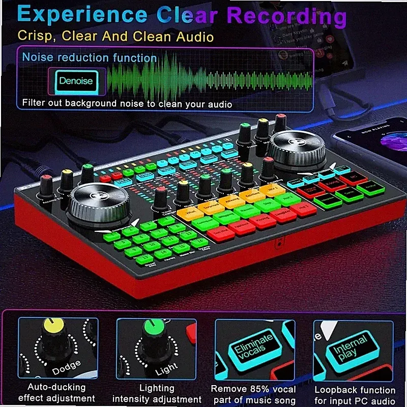 G5 Podcast Influencer KOL, Singing Gaming DJ Mixing Station Controller Equipment