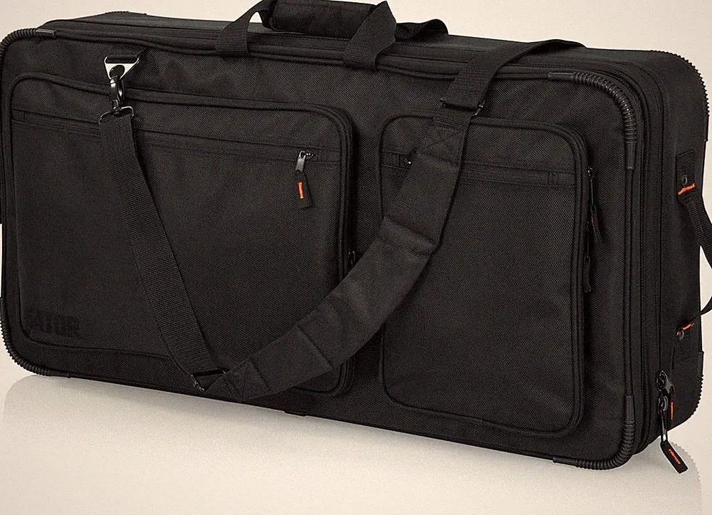 Gator Club Series DJ Backpack with Adjustable Interior and Bright Orange Lining