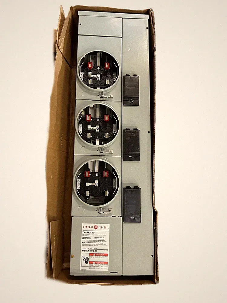 GE TMPR8312RF Ringless Modular Metering Meter Stack 800A 3-Socket 208Y/120VAC