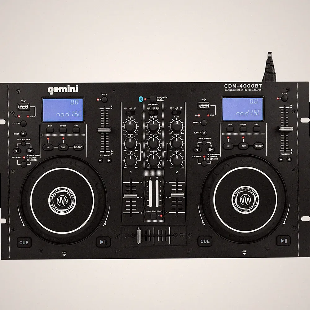 Gemini CDM-4000BT Dual DJ CD/USB Media Player with Bluetooth + Mixer