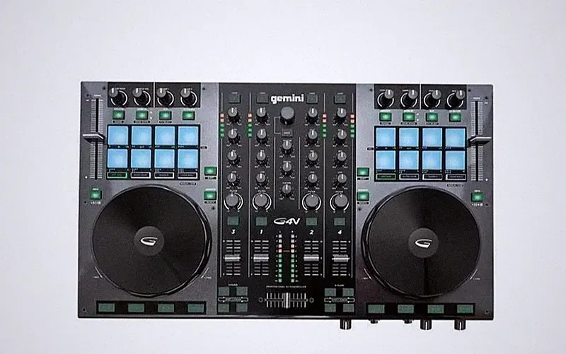 Gemini G4V 4-Channel Quad Deck DJ Controller Black USB Built-in Mixer PC/Mac