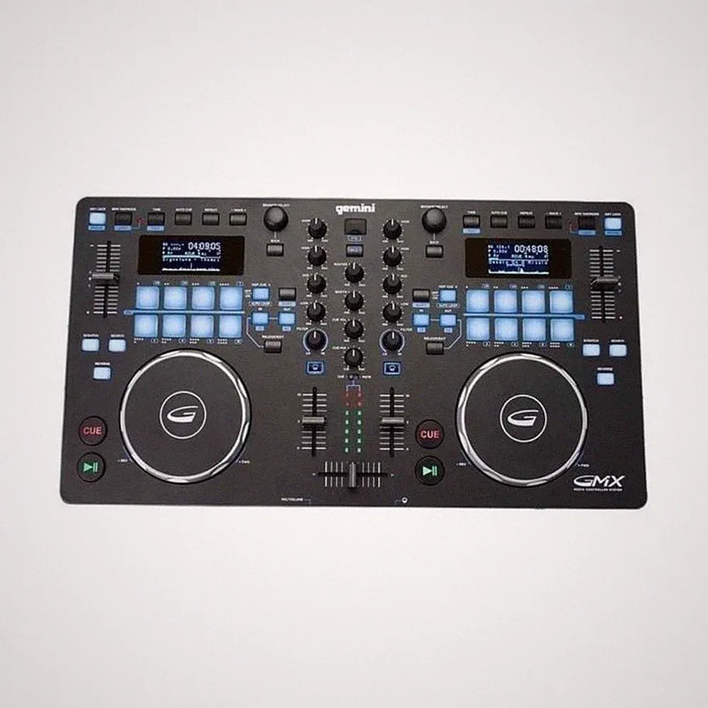 Gemini GMX Double Deck DJ Controller 24-Bit Audio RGB Backlit USB/MIDI Software