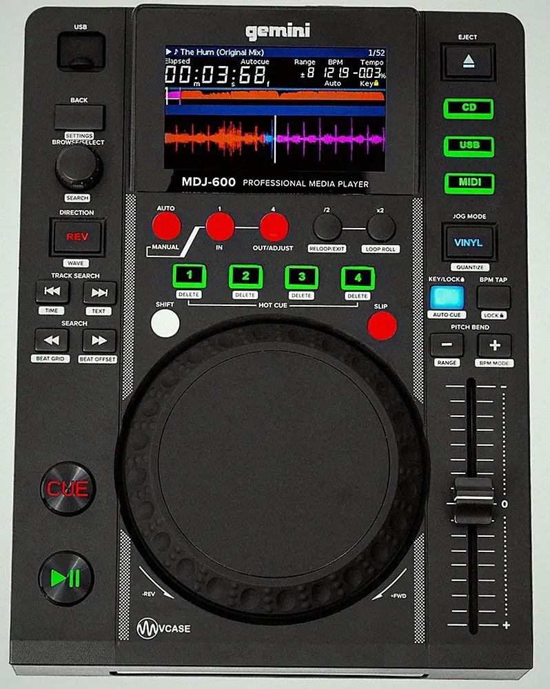 Gemini MDJ-600 Single Tabletop USB/CD Media Player DJ MIDI Controller w/4.3" LCD