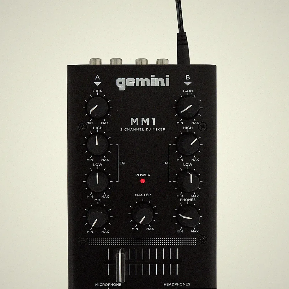 Gemini MM1 Professional Audio Pocket-Sized 2-Channel DJ Mixer w/ 2-Band EQ