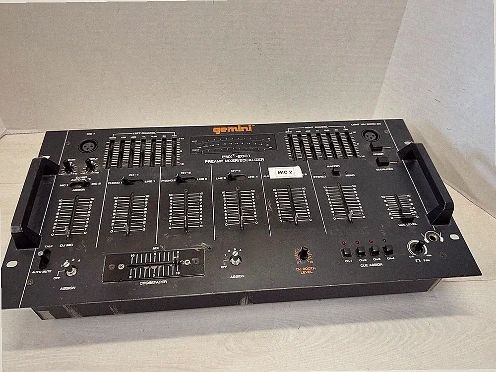 Gemini PMX-2001 DJ Mixer Preamp Equalizer Tested