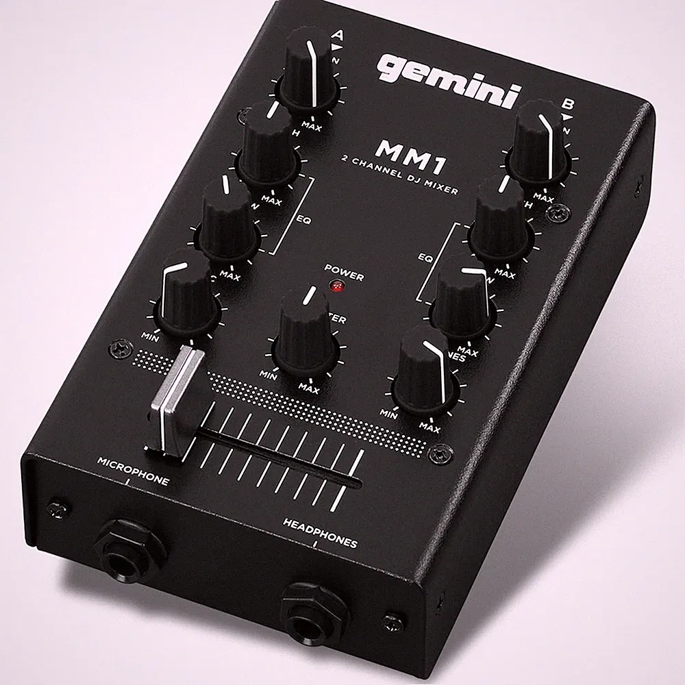 Gemini Portable 2-Channel DJ Mixer – Pocket-Sized Mini Audio Mixer with RC