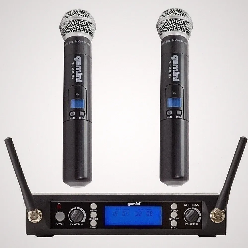 Gemini Pro DJ Audio Gemini Pro DJ Audio Pair 2 Wireless Live PA Karaoke Micropho