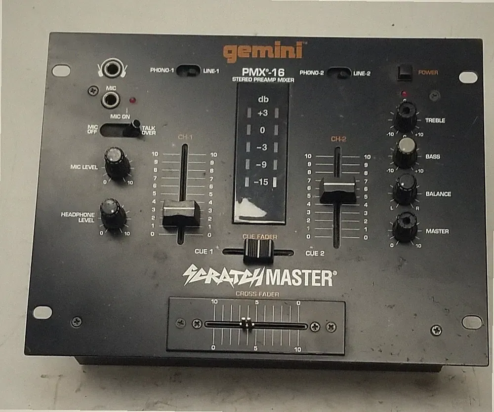 Gemini Scratch Master PMX - 16 Stereo Preamp Mixer DJ Equipment Sound Audio