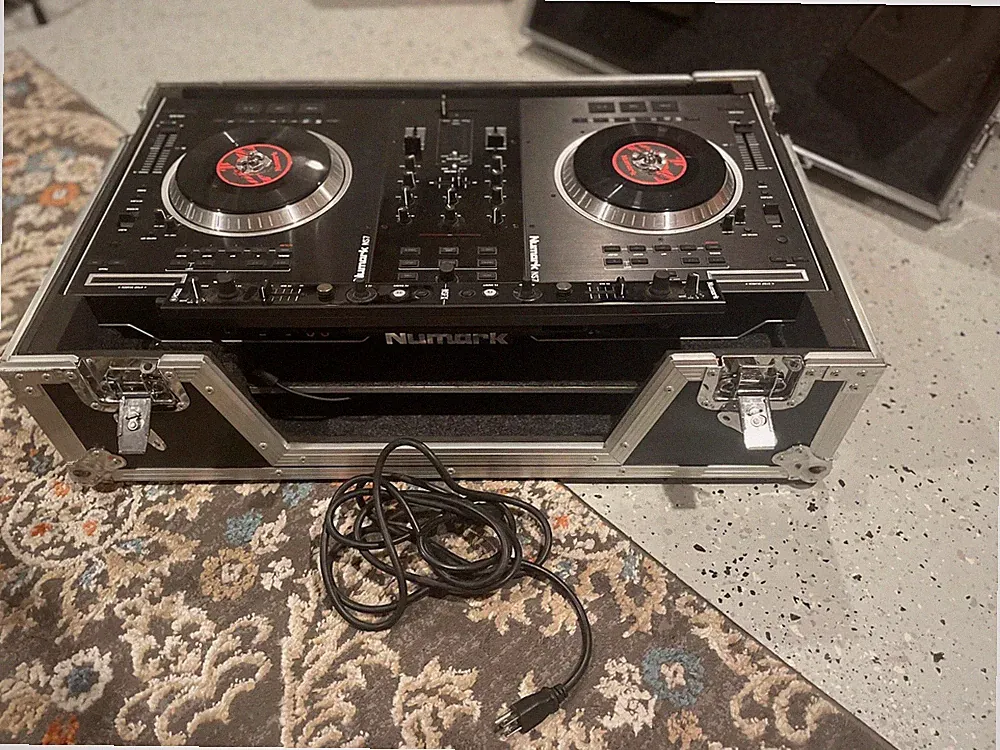 Gently Used DJ Double Deck Controller with Hard Shell Equipment Carrier
