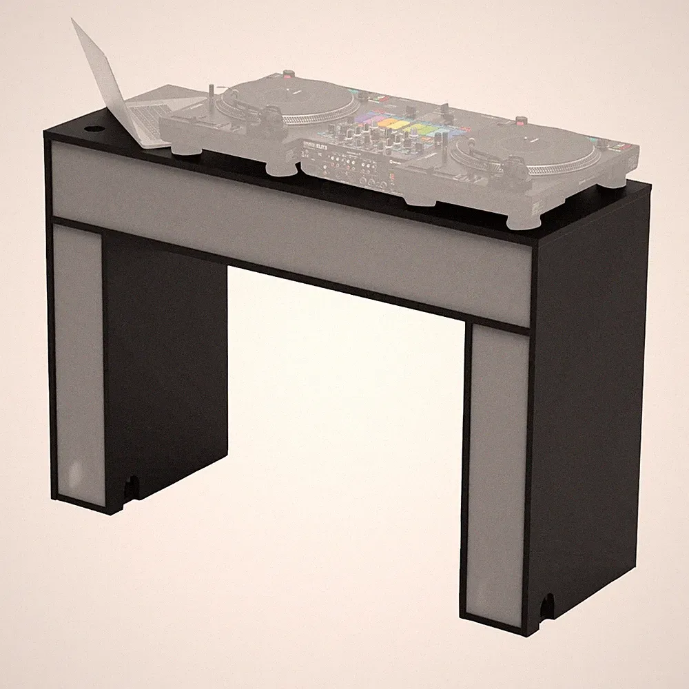 Glorious Modular DJ Turntable Mix Station 6-Part Design w Record Storage Blac...